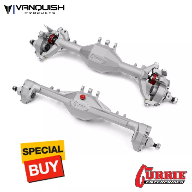 Vanquish Products Currie Portal F9 Front / Rear Axle Clear Anodized : SCX10-II