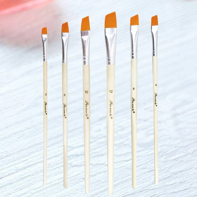6 Pcs Oil Painting Brush Wooden Child Watercolor Markers Kids DIY Graffiti Pen
