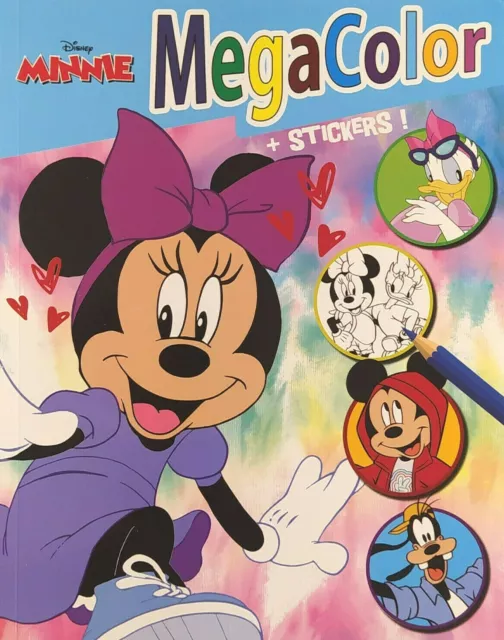 Malbuch Disney Minnie Maus Mega Color DIN A4 mit 120 Malvorlagen + 25 Sticker