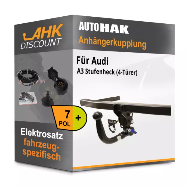 Für Audi A3 Stufenheck 13-16 AUTO HAK Anhängekupplung abnehmbar + 7polig AHK