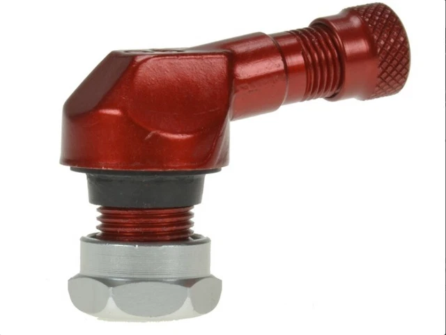 2 x Motorrad Aluminium Eck Winkelventile für Universal 11,3 mm rot