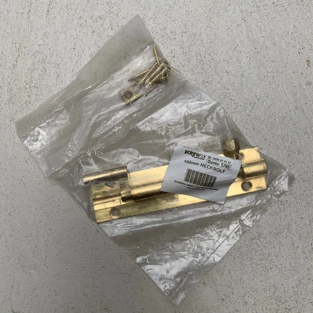 Neuf 102 mm boulon à cou boulon finition laiton poli, manivelle, décalage pour armoire