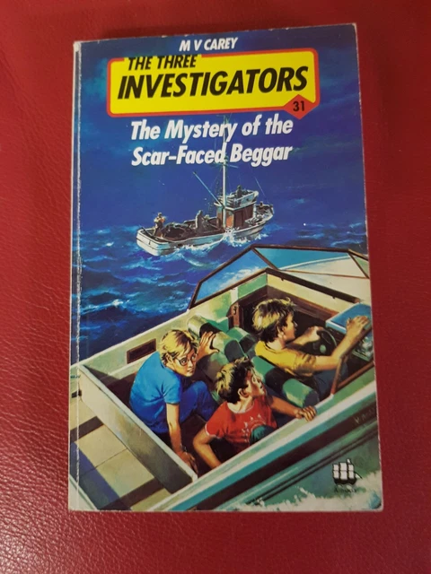 THE 3 INVESTIGATORS #31 MYSTERY OF SCAR-FACED BEGGAR By M.V. CAREY 1984 ...