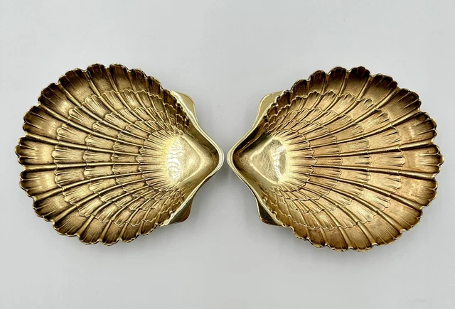2 Muschelschalen 800er Silber vergoldet. Koch & Bergfeld 1887, 135gr.