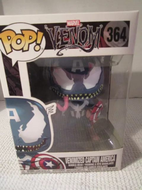 Funko Pop! Marvel ~ Venom #364 Venomized Captain America Bobble-Head Figure NEW