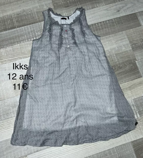 Ikks 12 Ans Fille : robe grise voile Été