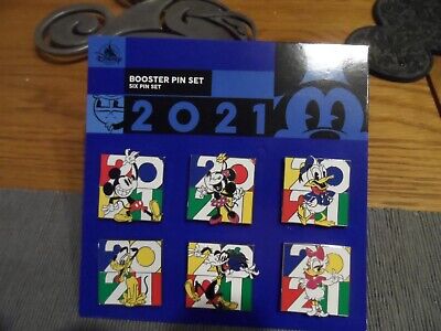 2021 Mickey Mouse & Friends Disney Trading Booster Pin Set of 6 Pins on Card!