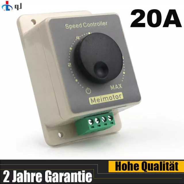 PWM DC 12V 24V 36V 48V 20A Motordrehzahlregler Regler Schalter Wasserdichte Z1X4