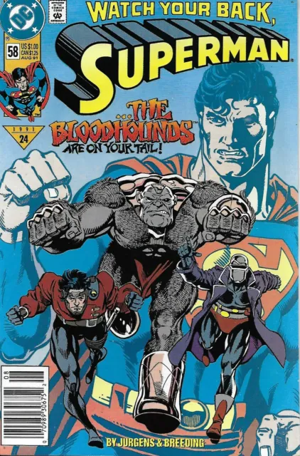 Superman Comic 58 Copper Age First Print 1991 Dan Jurgens Brett Breeding DC