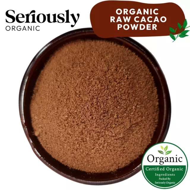 Certified Organic Raw Cacao Cocoa Powder :: Various Sizes :: Vegan : Non Gmo