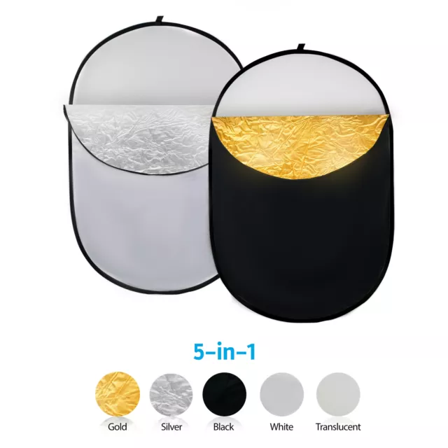 Phot-R 150x200cm (60"x80") PRO 5-in-1 Photo Studio Collapsible Reflector + Case 3