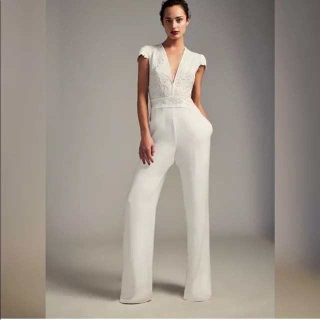 Tadashi Shoji Bridal Zeina Jumpsuit Ivory