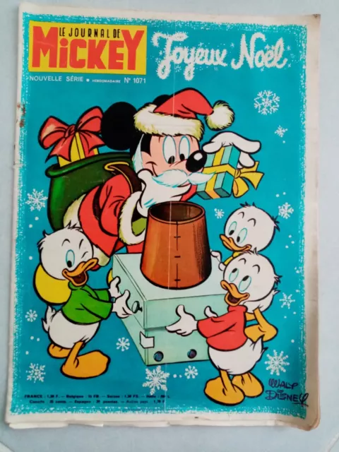 Le journal de Mickey hebdomadaire N°1071  Éditions originale du 34 décembre 1972