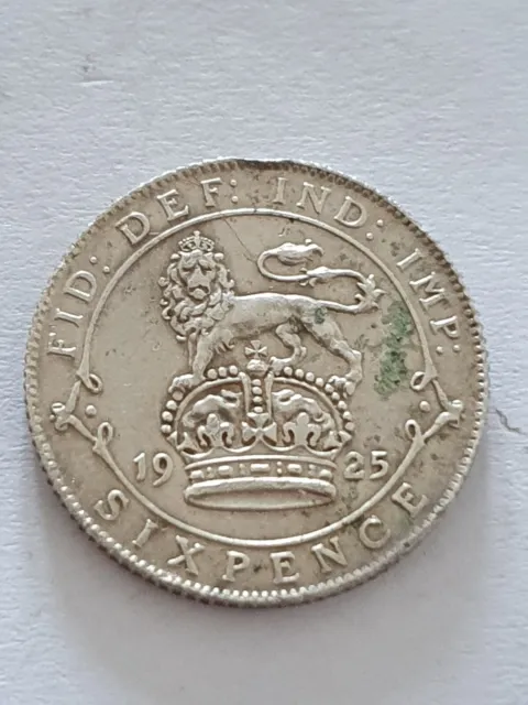 A High Quality 1925 George V  silver Sixpence