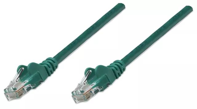 Intellinet Network Patch Cable, Cat5e, 2m, Green, CCA, U/UTP, PVC, RJ45, Gold Pl