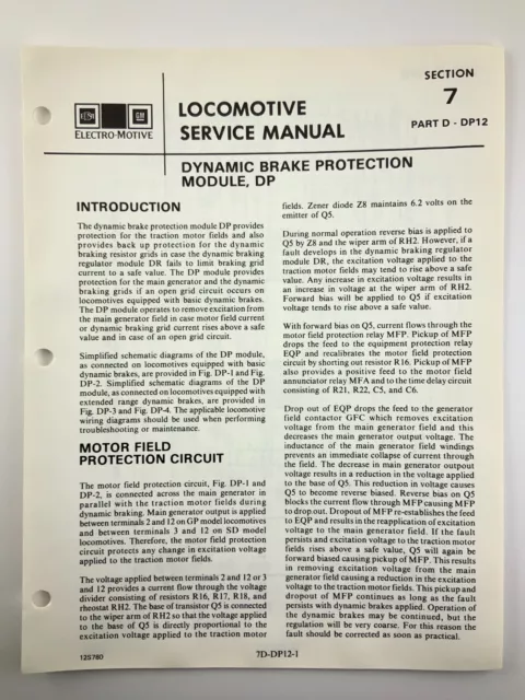 Dynamic Brake Protection Module Locomotive Service Manual SD40-2 1983 EMD AA241