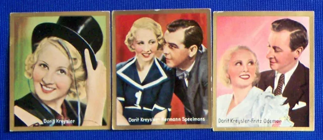 Dorit Kreysler 1935 Bunten Filmbilder Film Star Cigarette Cards Lot of 3