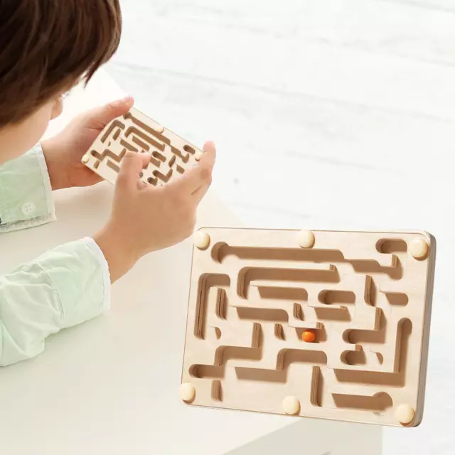 Labyrinth Board Game, Wood Marble Maze, Balance Educational Toys for Family