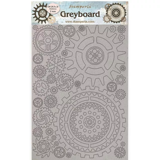 New Stamperia Greyboard A4 Cut-Outs - LADY VAGABOND LIFESTYLE - GEARS & GAUGE