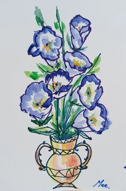 MEE - Original Still Life Flower Painting by American Artist MEE