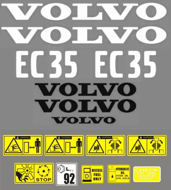 Decal Sticker Graphics set for VOLVO EC35 Mini Digger Bagger Autocollant