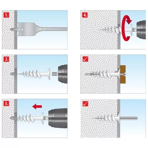 Anclajes de Aislamiento Tox THERMO PLUS Espiral Taco Enchufe de Fachada 2