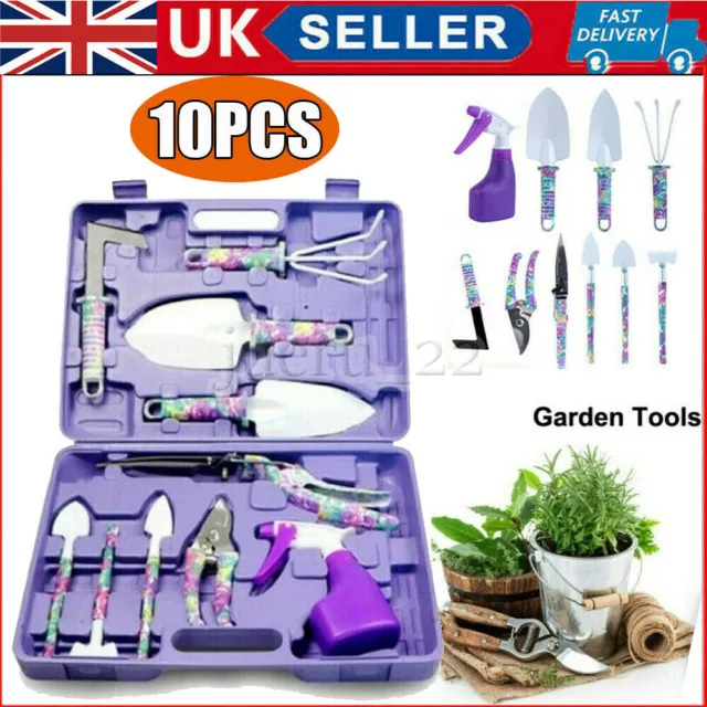 10pcs Gardening Tools Set Gift Garden Hand Tool Kit DIY Non Slip Ergonomic UK