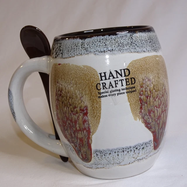 My Cafe Coffee Mug Cup Handcrafted Ceramic With Spoon Holder Clinton Arkansas