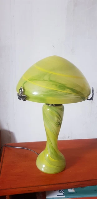 Lampe de bureau vintage en pâte de verre