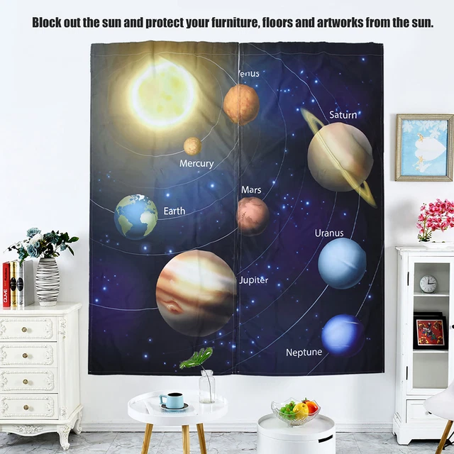 (170 * 200cm Style 39)Blackout Curtain Good Drape Window Curtain Planet