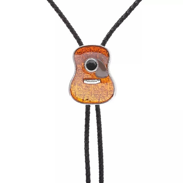 Hommes Bolo Cravate Pays Guitare Tête Femme Américain Western Cow-Boy 3.5x2.8cm 2