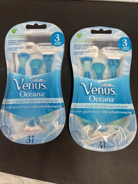 2 paquetes de afeitadoras desechables Gillette Venus Oceana 3 hojas 3 unidades cada una con aloe