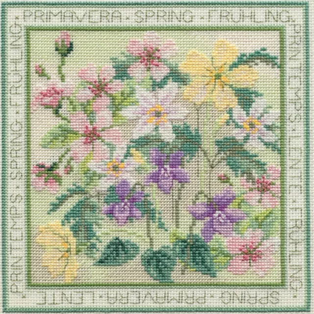 Four Seasons - Spring Cross Stitch Kit by Derwentwater Designs