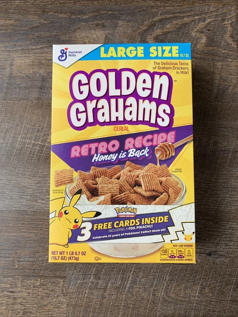 golden grahams pokemon cards Breakfast Cereal, Whole Grain, 11.7 oz Try some as a tasty after school snack or late night bite GENERAL MILLS 25TH Anniversary Pokemon