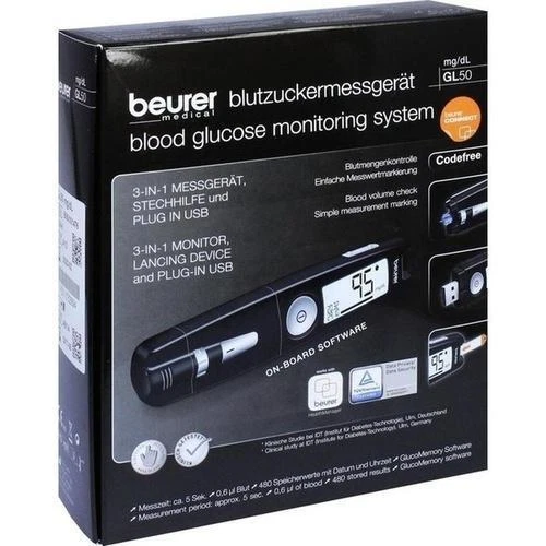 BEURER GL50 Blutzuckermessgerät mg/dl schwarz 1 St