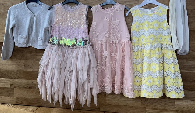 Girls Dress Outfit Bundle 3-4 Years Bluezoo NEXT Party Sequin Lace Floral Tutu