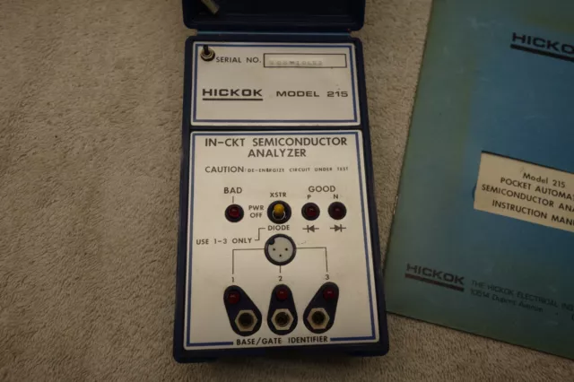 Hickok Pocket Semiconductor Analyzer Model 215 w/ Probes, Manual and Box