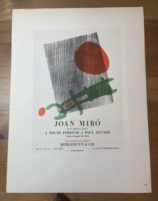 "A Toute Epreuve" by Joan Miro Lithograph 10"x7"