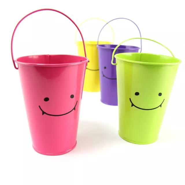 Tall Smiley Face 10x13x16.5cm Bucket with Long Handle.  Mini Sweet Tree Pails