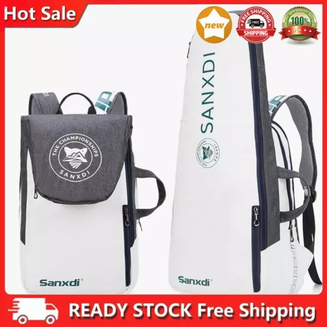 Holds 3 Rackets Raquete Bag Large Capacity Padel Rackets Backpack (Grey)