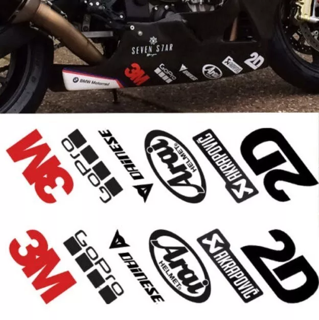 12 x BMW Motorbike Sponsor Decals Belly Pan Fairings Motorcycle Stickers RACE