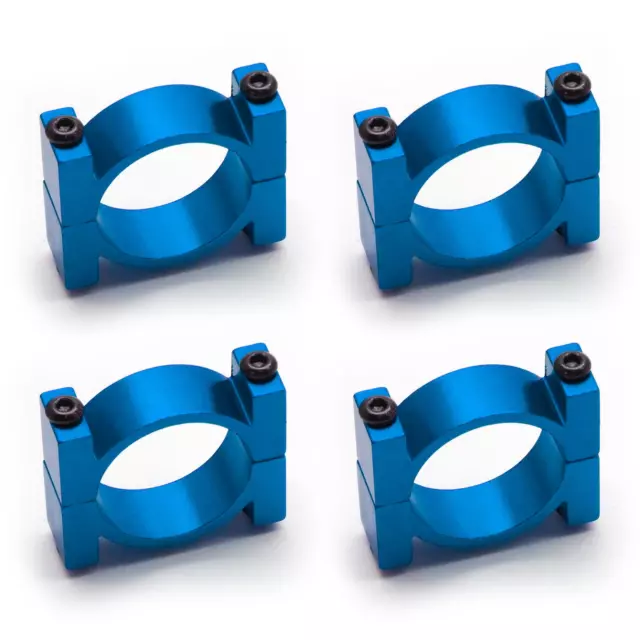 4 Sets 22mm Diameter CNC Aluminum Tube Clamp Mount (Blue Anodized)