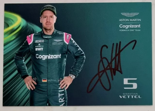 Formula 1 Champ Sebastian Vettel Hand Signed 4X6" Promo Card Motor Racing