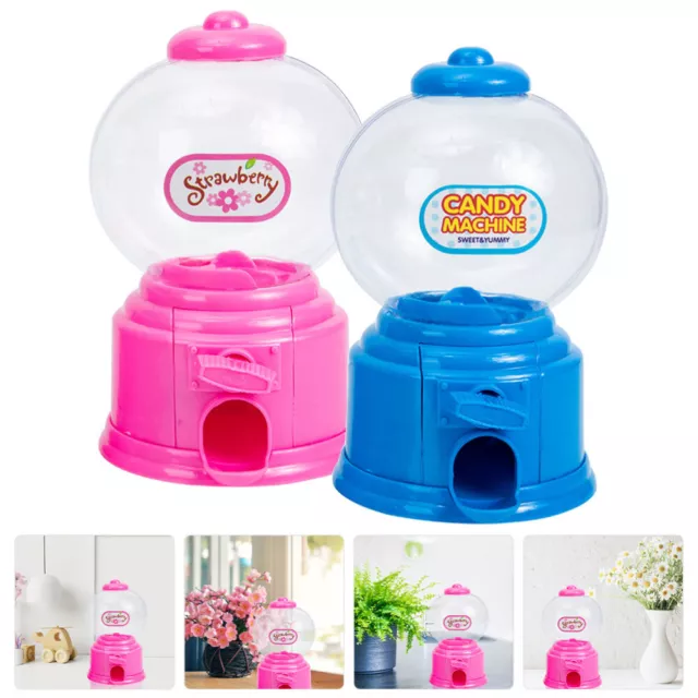 2 Pcs Mini Twist Sugar Machine Clear Savings Jar Vending Ball