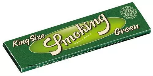 1 boîte Smoking GREEN Slim King Size Papers 50 cahiers x 33 feuilles chanvre vert 2