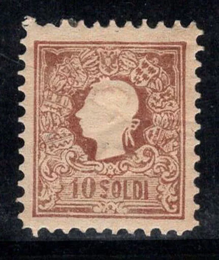 Lombardei-Venetien 1858 Mi. 10 Ungebr. * MH 40% Nachdruck der Zeit, 10 So