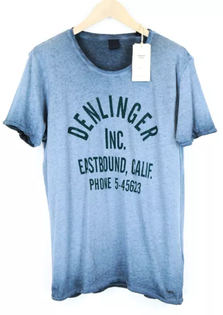 Scotch & Soda Ams Couture L Uomo T-Shirt Blu Puro Cotone Tinto Maniche Corte