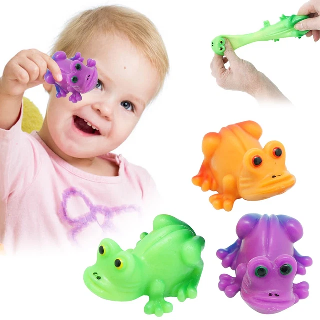 Juguetes bolas de estrés de rana juguetes elásticos en forma de animal para niños, niñas y adultos
