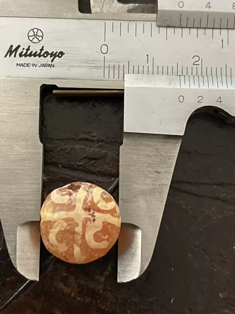 Ancient Pyu Kushan Etched Agate Carnelian tabular Shape Beads High Contrast 14MM