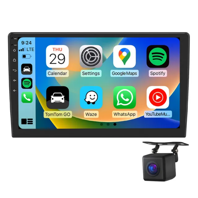 Double 2 DIN 10.1" Wireless CarPlay Android Auto Car Stereo Radio GPS Navigation